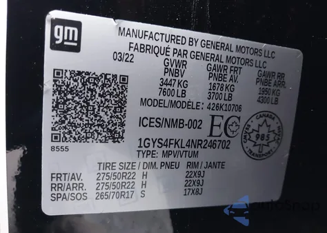 2022 Cadillac Escalade 4Wd Sport from USA, damaged, VIN 1GYS4FKL4NR246702